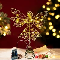 Kripyery karácsonyfa dekoráció vas művészet üreges Pentagram hatszög angyal fél jelenet elrendezés dekoratív kellékek