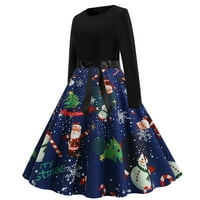 Őszi ruhák nőknek Női Patchword Vintage Rockabilly ruha ruhák karácsonyi íj Party ruha