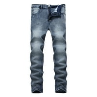 Entyinea Férfi Slim Fit motoros farmer Alacsony emelkedés Boot vágott farmer fekete 36