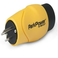 ParkPower S1530RV RV Adapter 30A 125V reteszelő csatlakozóval és 15a 125V egyenes penge dugóval