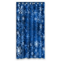 Fehér kék hópelyhek Sötétkék zuhanyfüggöny és horgok otthoni dekorációhoz