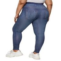 Grianlook Női nyomtatott farmer Jeggings virágos hamis farmer magas derék Slim Fit Plus Size megjelenés nyomtatás Leggings