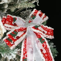 Többszínű nagy karácsonyi íjak, kézzel készített ruhával Diy íj fesztivál szalag Dekoráció Ajándékok, koszorúk, füzérek,