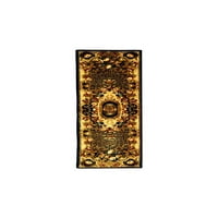 Klasszikus Chandler Virágos Szegélyezett Gyapjú Terület Szőnyeg, Fekete Arany, 2 ' 3 4'