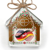 Dísz nyomtatott egyoldalas Infinity zászlók USA és Niedersachsen régió Németország karácsonyi Neonblond