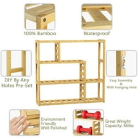 Yoneston 3-Tier bambusz fürdőszoba WC-polc DIY állítható falra szerelt polc a törülköző tárolásához, nappali konyhai