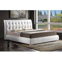 Baxton Studio Jeslyn Queen Modern Bed Tufted Headboard, fehér