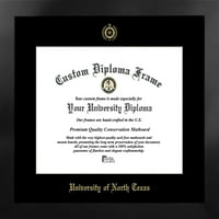 Észak -Texas Egyetem 17W 14h Manhattan Fekete Egyetlen Mat arany dombornyomású diploma keret bónusz campus képekkel