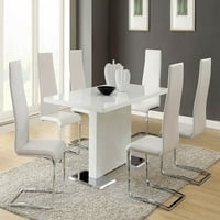 Anges T alakú talapzat étkezőasztal fényes fehér