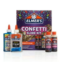 Elmer ' s Confetti Slime Kit: a kellékek közé tartozik a Metallic & Clear Glue, a Confetti Magical Liquid Activator,