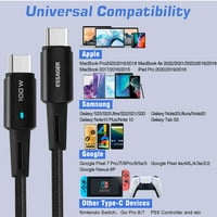 Városi USB C-USB C kábel 3.3 ft 100W, USB 2. C típusú töltőkábel Gyors töltés Motorola Edge S, iPad Pro, iPad Air 4,
