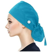 Bazyrey Scrub sapka gombokkal Bouffant print kalap Sweatband női és Férfi ruházat
