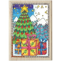 Color Me Szerelt Gumibélyegző 3.5 X5 - Karácsonyfa, Pk 2, Hampton Art
