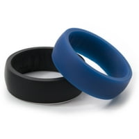 HR fekete és kék szilikongyűrűk, 2 csomag