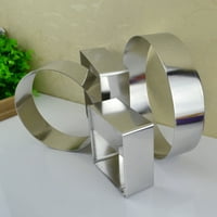 Rozsdamentes acél kerek négyzet alakú Tortagyűrű - Mousse Cutter DIY díszítő eszköz