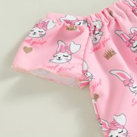 Arvbitana csecsemő baba lányok Romper nyúl szív állat nyomtatás rövid ujjú hajó nyak Jumpsuits nyári újszülött Body