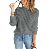 adviicd Wrap pulóver női váll pulóver Hosszú ujjú laza pulóver kötött Jumper