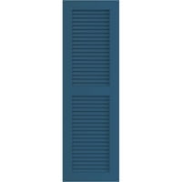 Ekena Millwork 18 W 36 H True Fit PVC Két egyenlő hangos redőny, Logourn Blue