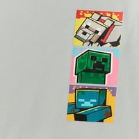 Minecraft fiúk rövid ujjú és hosszú ujjú grafikus rétegű pólók, 2-csomag, méretek XS-XXL