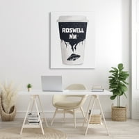 Stupell Industries Roswell NM UFO kávéscsésze utazás & helyek festmény galéria csomagolt vászon nyomtatás fal művészet