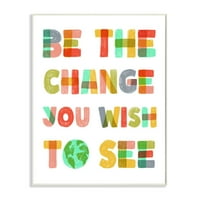 Legyen a változás szivárvány pasztell betűk gyerekek inspiráló szó Design Túlméretezett fal plakk Art Daphne Polselli