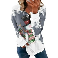 koaiezne Pulóverek Női laza Fit Női karácsonyi őszi divat plusz méretű alkalmi Crewneck pulóverek csíkos ing Hosszú