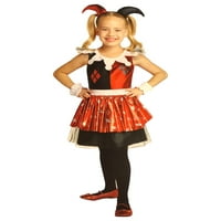 Harley Quinn Girls Red & Black Super Hero jelmezruhát és fejpántot s