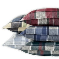 Gap Home 3 Részes Heathered Kockás Flanel Organikus Pamut Vigasztaló Szett, Sötétzöld, Király