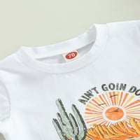 Sunisery nyugati baba fiú öltöny kaktusz Nyomtatás póló felsők rugalmas Zsinóros rövidnadrág