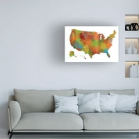 Marlene Watson 'USA Map 9' Canvas Art