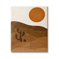 Stupell Indtries Sivatagi Kaktusz dombok merész narancssárga nap táj, 48, Design by Birch & Ink