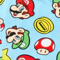 Super Mario Bros. fiúk pamut pizsama szett, 4 darab, méret 4-10