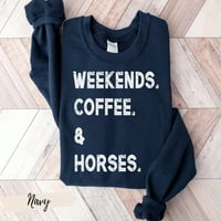 Hétvégén, kávé lovak pulóver, ló Ajándékok, ló ing, ló Pulóver, Női pulóverek, ajándék a ló szerelmeseinek, ló ingek