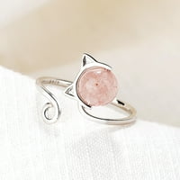 Yubnlvae Gyűrűk kiegészítők divat aranyos eper macska nyílás állítható Női Gyűrű Ékszerek