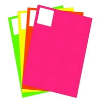 Papír & Boríték Négyzet Alakú Termék & Konténer Címkék, 2, Neon Többszínű, 120 Csomag