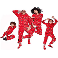 Huakaishijie családi karácsony megfelelő Jumpsuit pizsama tündér fény nyomtatott családi hálóruha Fesztivál hálóruha