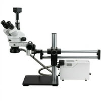 AmScope 3.5 X-Fiber Optic Trinokuláris Mikroszkóp golyóscsapágy Boom + 3mp kamera új