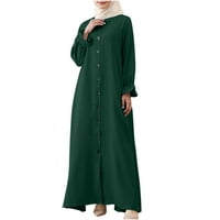 Clearance ruhák nőknek Molett méretű tűz eladó női divat Turndown gallér laza hosszú ujjú szilárd boka hosszúságú ruha