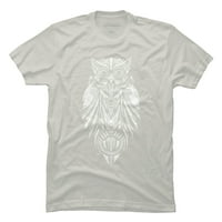Steampunk Owl férfi Ezüst krém grafikus póló-Design emberek 2XL