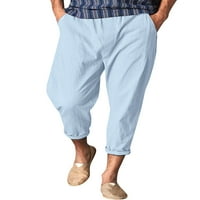 Avamo férfi felszerelt nyári nadrág Elasztikus derék Alkalmi nadrág férfi egyszínű nadrág zsebekkel