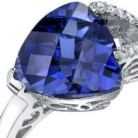 Káprázatos színű 3. karátok billió kék zafír ezüst gyűrű méretben az SR10684 stílusban