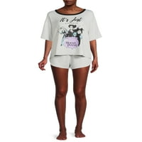 Hocus Pocus női rövid ujjú felső és pizsamás rövidnadrág, 2 darabos készlet
