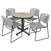 Regency Kobe kerek Breakroom asztal egymásra rakható Zeng székekkel