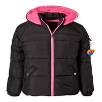 Limited Tooute Toddler Girl Puffer Jacket Sherpa gyapjúhúsbéléssel, méretek 2T-4T