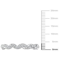 Carat T.W. Gyémánt 10K fehér arany levél évforduló gyűrű