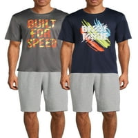 Range férfi és nagy férfi atlétikai rövid ujjú pólók, 2-csomag, S-2XL méretű