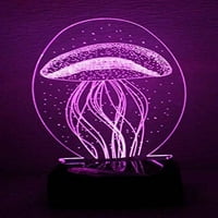 3D Nightlight medúza Kreatív vizualizációs lámpa Touch-kapcsoló LED színek megváltozott 9 Lakberendezés születésnapi
