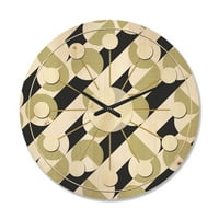 Designart 'Circular Absztrakt retro mintázat geometrikus II' 'Század közepén modern fa falió