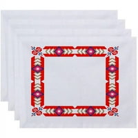 Egyszerűen Daisy 18 14 Jodhpur Border Geometrikus Placemats, 4 -es készlet