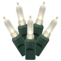 Vickerman tiszta fehér olasz LED egyetlen penész fény, zöld huzal, 34 ' karácsonyi fény Strand